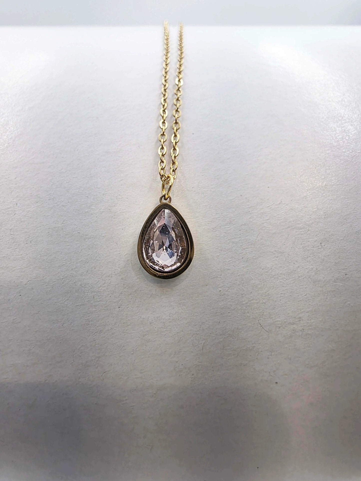 Roselle Pink Teardrop-Women's Necklace-Emberstone-Emberstone