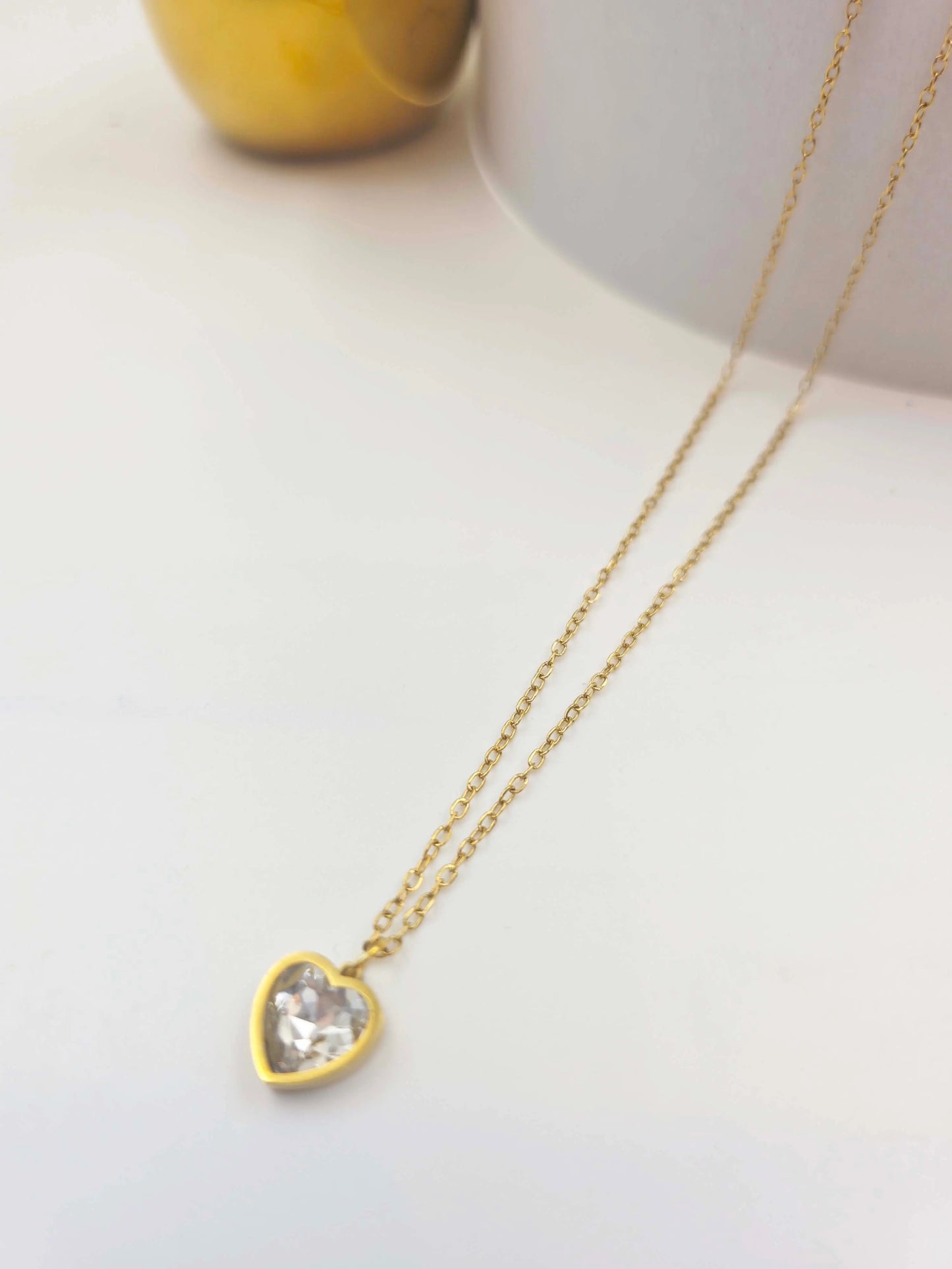 Elunara Diamond Heart-Women's Necklace-Emberstone-Emberstone