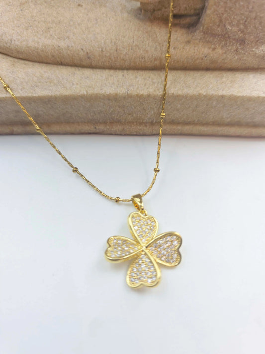 Revaline Four-Leaf Heart-Women's Necklace-Emberstone-Emberstone