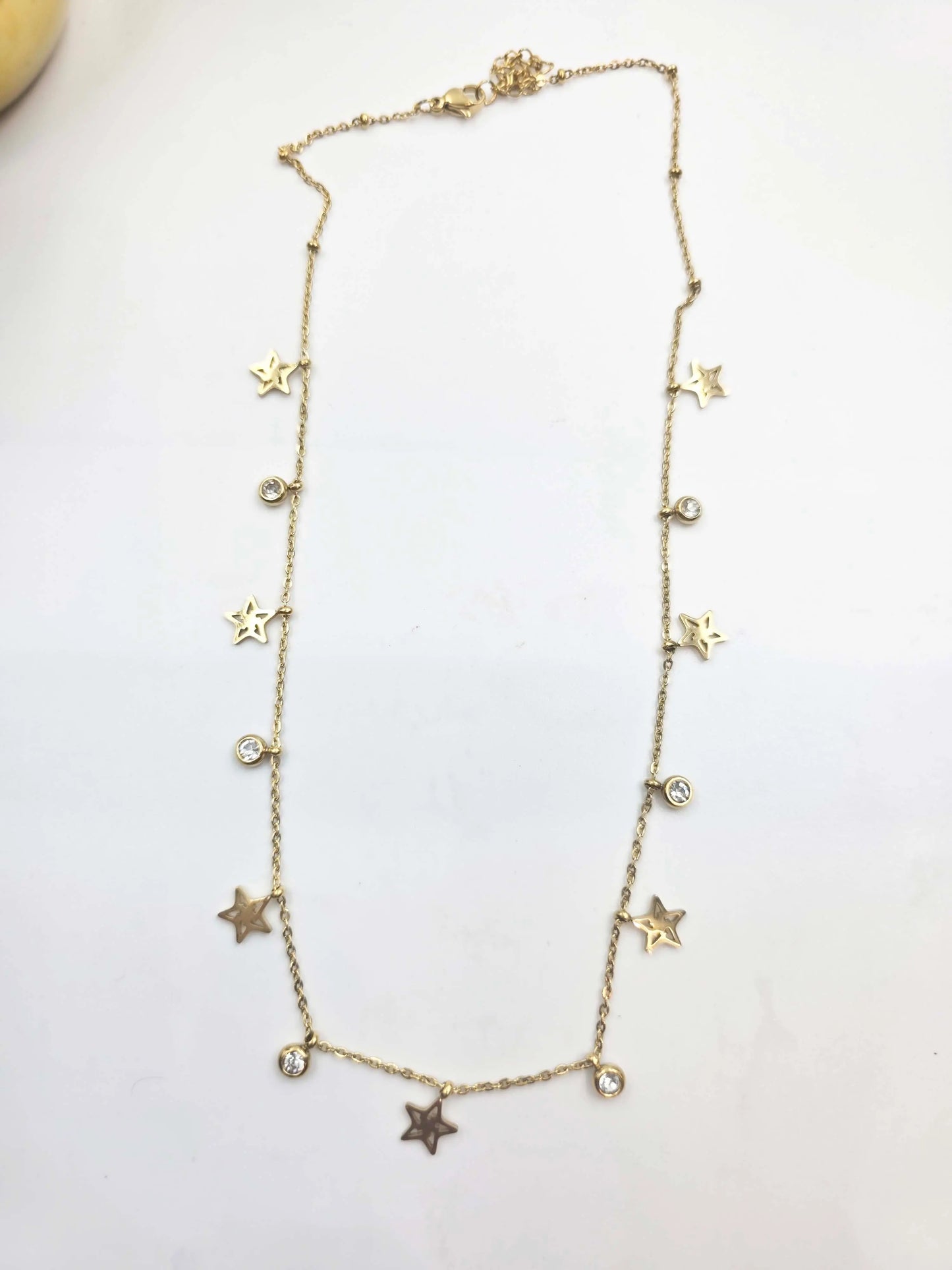 Azra Star and Solitaire Charms-Women's Necklace-Emberstone-Emberstone