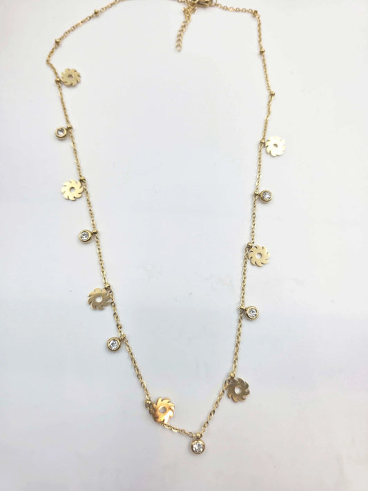 Vetra Sun and Solitaire Charms-Women's Necklace-Emberstone-Emberstone