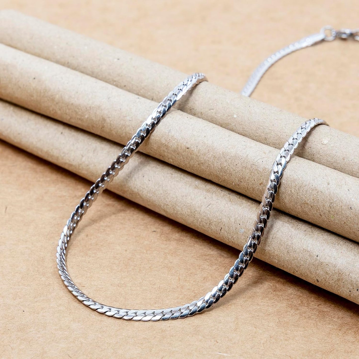 Oak Double Snake Silver Necklace
