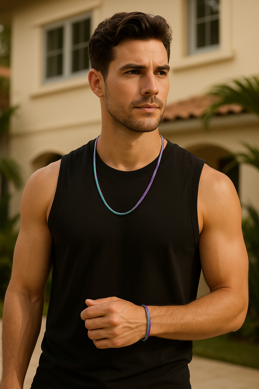 Valorance Flat Snake Multi-colour Necklace
