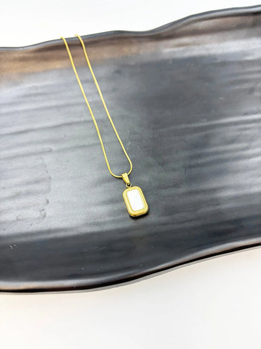 Caresse Ivory Marble Pendant-Women's Necklace-Emberstone-Emberstone