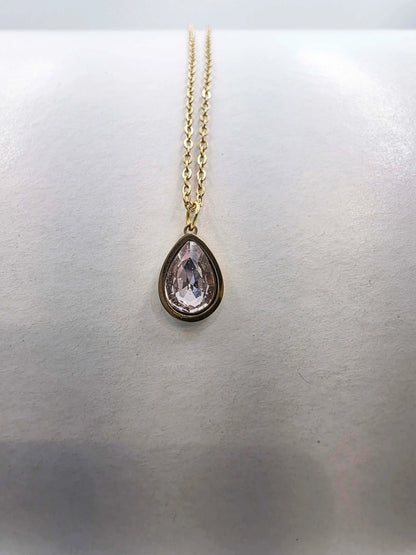Roselle Pink Teardrop-Women's Necklace-Emberstone-Emberstone