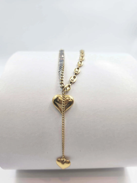 Auris Hearts Dangle-Women's Necklace-Emberstone-Emberstone