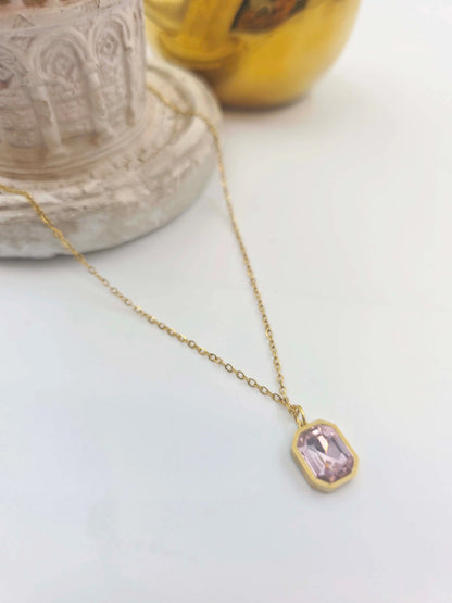 Virelle Rose Octagon-Women's Necklace-Emberstone-Emberstone