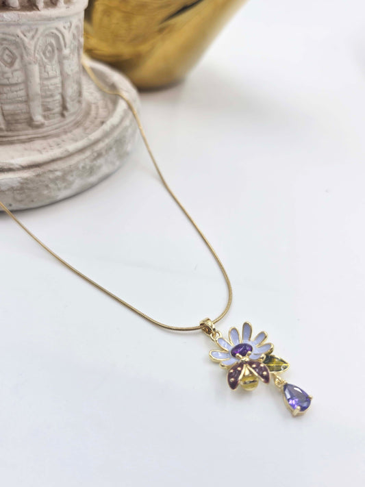 Starlith Purple Daisy with Blue Drop