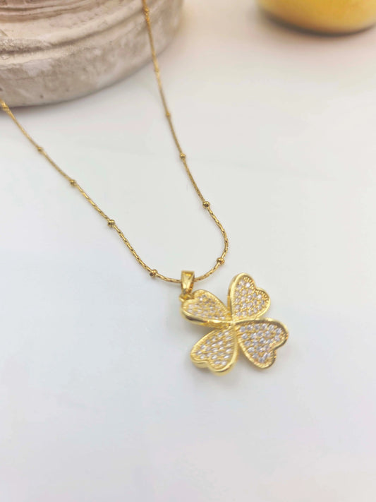 Revaline Four-Leaf Heart-Women's Necklace-Emberstone-Emberstone