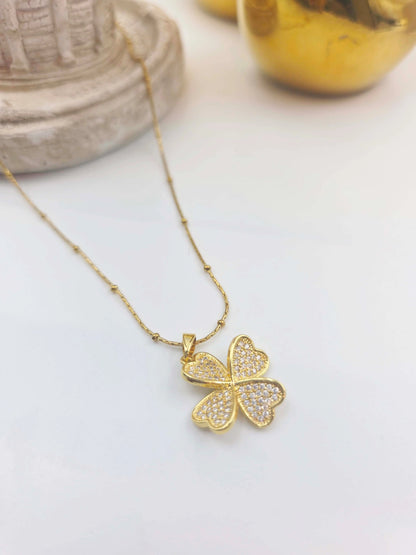 Revaline Four-Leaf Heart-Women's Necklace-Emberstone-Emberstone