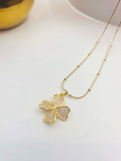 Revaline Four-Leaf Heart-Women's Necklace-Emberstone-Emberstone