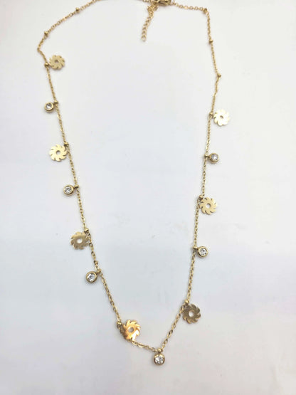 Vetra Sun and Solitaire Charms-Women's Necklace-Emberstone-Emberstone