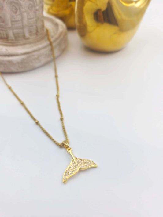 Liora Crystal Fish Tail-Women's Necklace-Emberstone-Emberstone