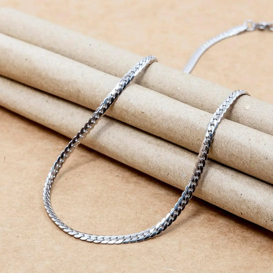 Oak Double Snake Silver Necklace-Double Snake Chain Necklace-Emberstone-Emberstone