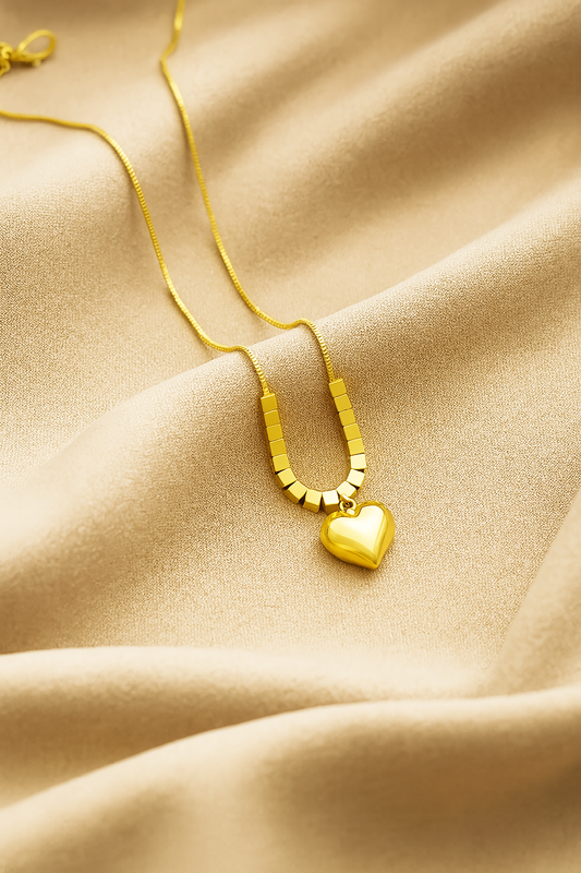 Mirenne Heart with Cube Beads