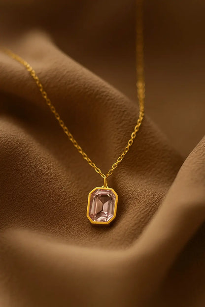 Virelle Rose Octagon-Women's Necklace-Emberstone-Emberstone
