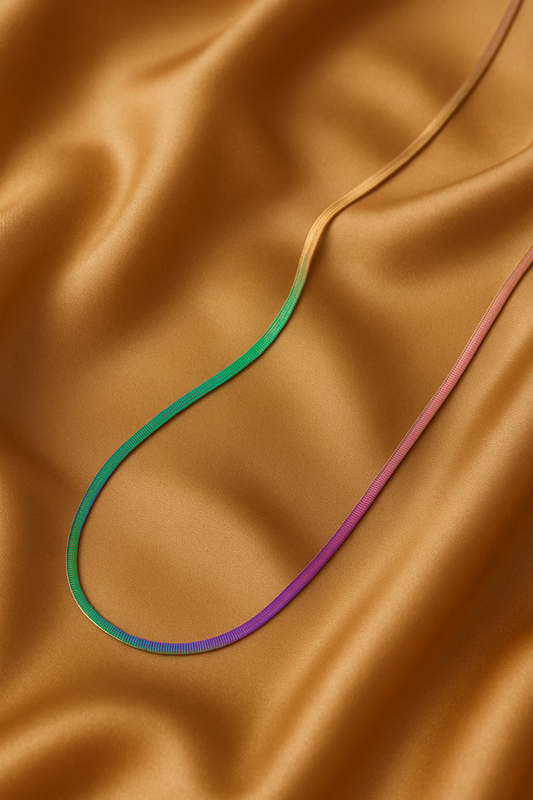 Valorance Flat Snake Multi-colour Necklace