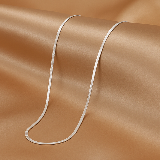 Valorance Flat Snake Silver Necklace