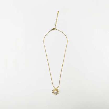 Fern & Pearl Necklace-Women's Necklace-Emberstone-Emberstone