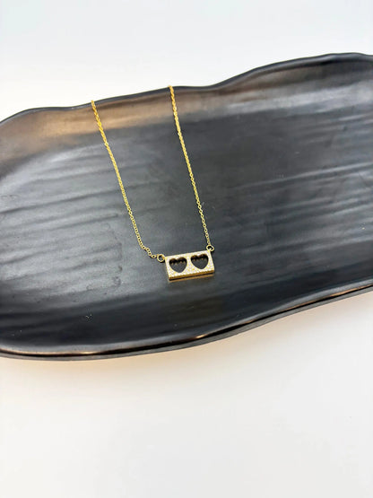 Delyra Twin Heart Window-Women's Necklace-Emberstone-Emberstone