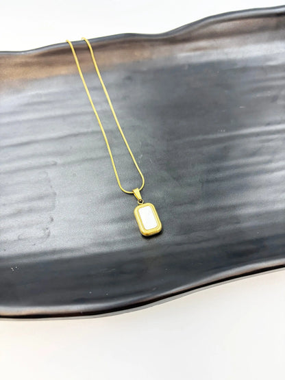 Caresse Ivory Marble Pendant-Women's Necklace-Emberstone-Emberstone