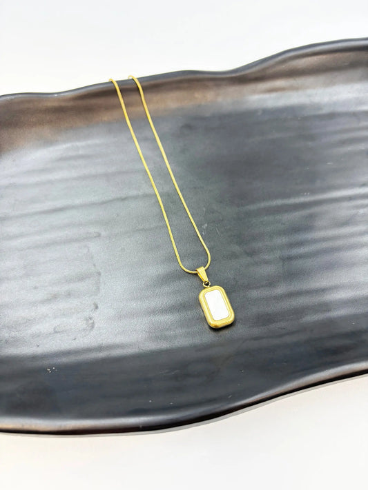 Caresse Ivory Marble Pendant-Women's Necklace-Emberstone-Emberstone