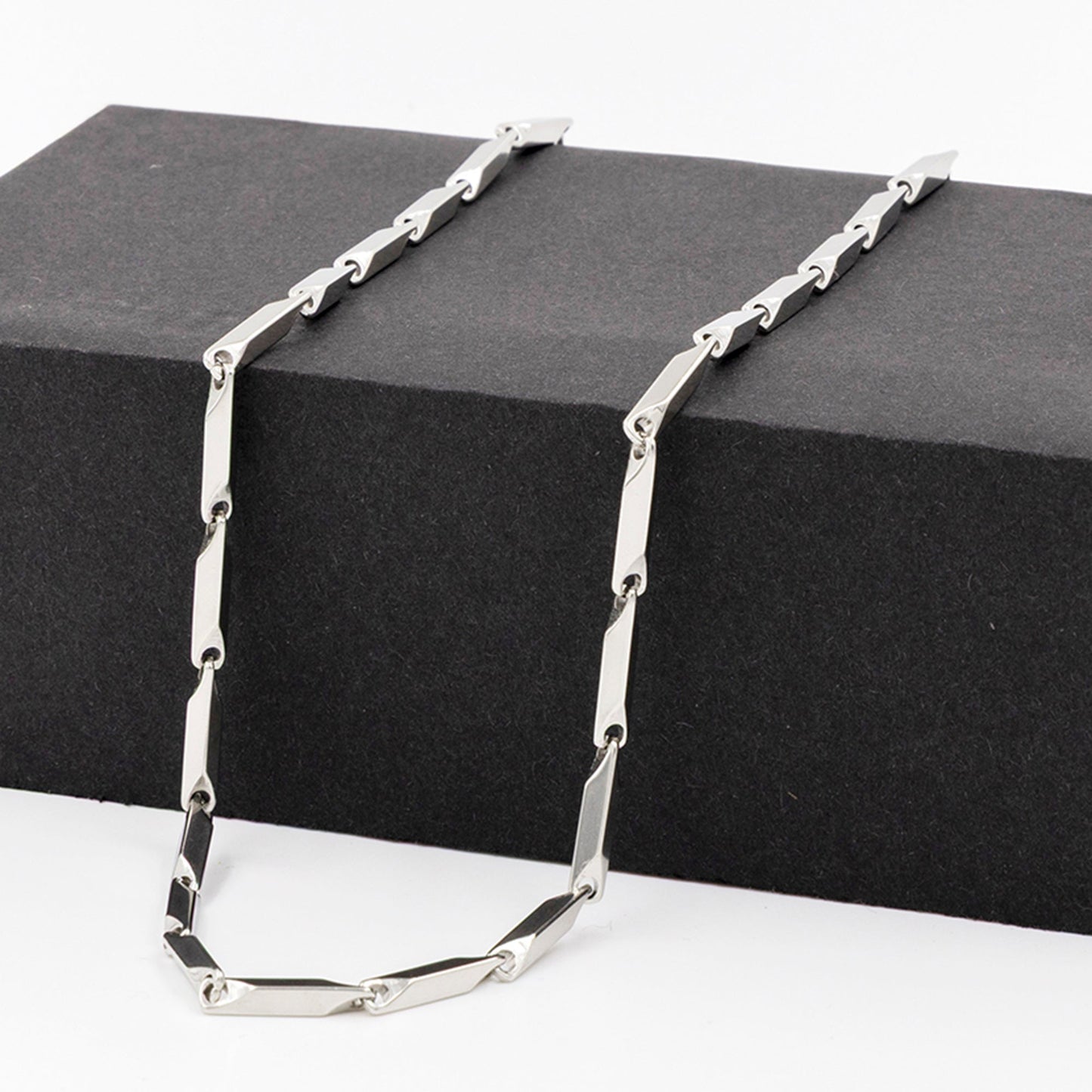 Men's stainless steel necklace from Emberstone Jewellery with a sleek and modern design
